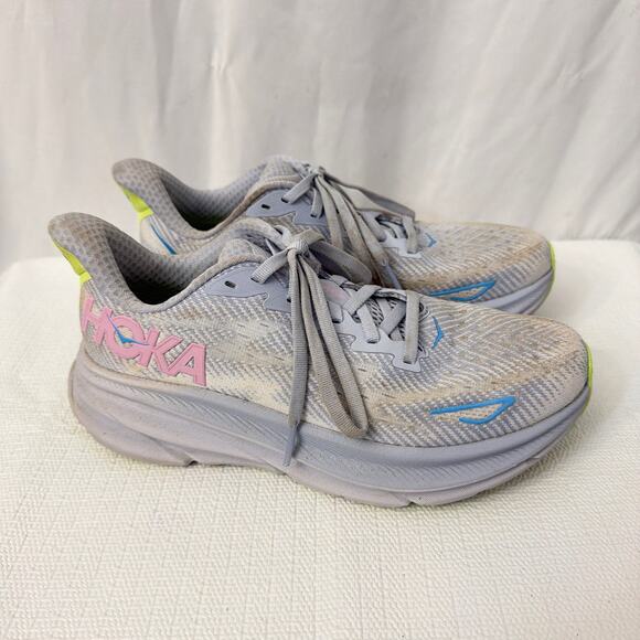 Hoka One One Clifton 9 Shoes Womens Size 6 B Blue Athletic Running Sneakers - Picture 1 of 9